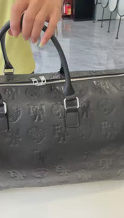 Opulent Voyage Series F U Kupid Embossed Duffle Bag - Onyx Allure